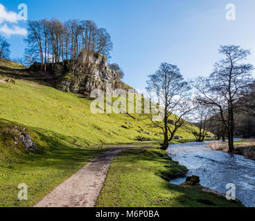 La rivière Dove à Beresford Dale près de Hartington dans le parc national de Peak District UK Banque D'Images