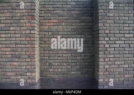 Brickwall avec section en retrait, brickwall colonnes border Banque D'Images