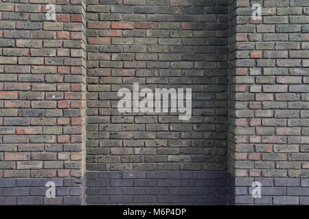 Brickwall avec section en retrait, brickwall colonnes border Banque D'Images
