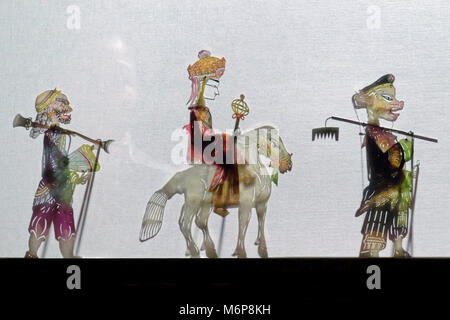 Spectacle de marionnettes d'ombre chinoise traditionnelle, Gao Grand Cour, Beiyuanmen Street, Xi'an, province du Shaanxi, Chine Banque D'Images