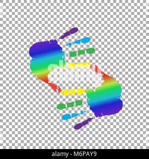 Châssis avec symbole de culture faite de mains arc-en-ciel multicolore et copie espace isolé sur fond transparent. Illustration vectorielle, modèle, icône, Illustration de Vecteur