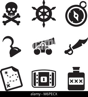 Icônes de pirate Illustration de Vecteur