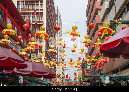 Kuala Lumpur, Malaisie - 11 septembre 2014 : lanternes chinoises sur Petaling Street à Kuala Lumpur, Malaisie. Banque D'Images