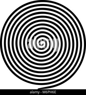 Noir blanc résumé ronde hypnotique vortex en spirale. L'illusion optique d'illustration vectorielle anaglyphe helix illustration art opt. Volute, labyrinthe, concentriques Illustration de Vecteur