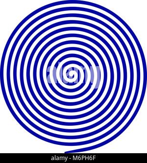 Rond bleu et blanc vortex abstrait spirale hypnotique. L'illusion optique d'illustration vectorielle anaglyphe helix illustration art opt. Volute, labyrinthe, concentr Illustration de Vecteur