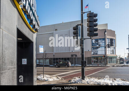 Local commercial dans la zone de Six Corners le Portage Park Banque D'Images