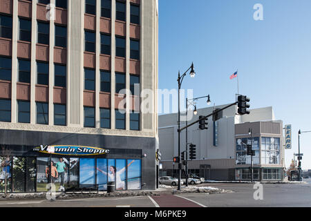 Local commercial dans la zone de Six Corners le Portage Park Banque D'Images