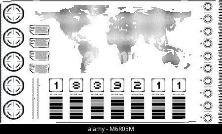 Interface hi-tech sur fond clair. Éléments de conception pour le hud, interface utilisateur, animation, motion design. Vector illustration Illustration de Vecteur
