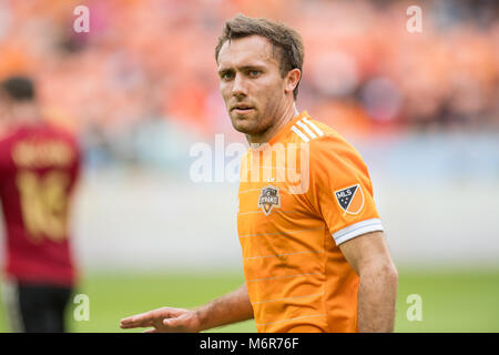 Houston, TX, USA. 3e Mar, 2018. Houston Dynamo avant Andrew Wenger (11) au cours d'un match de soccer MLS entre le Dynamo de Houston et Atlanta United FC au stade BBVA Compass à Houston, TX. La Dynamo a gagné 4-0.Trask Smith/CSM/Alamy Live News Banque D'Images