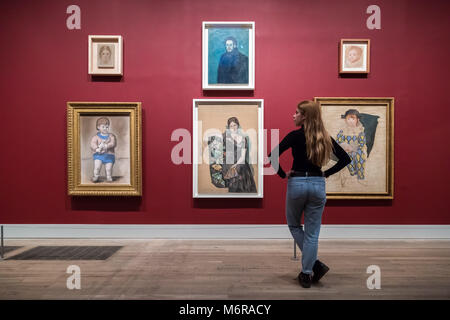 Londres, Royaume-Uni. 6 mars, 2018. 'Picasso 1932 - L'amour, la gloire, la tragédie' exhibition s'ouvre à la Tate Modern gallery. Mettant en vedette une année charnière dans la vie de l'artiste lorsqu'il a cimenté son héritage comme un artiste de premier plan à l'échelle mondiale, plus de 100 de ses œuvres sont exposées. Crédit : Guy Josse/Alamy Live News Banque D'Images