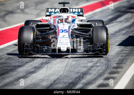 Montmelo, Catalogne, Espagne. Mar 6, 2018. Sergey Sirotkin, Williams Martini Racing driver vu au cours de la 1re journée de la deuxième semaine de la F1 au circuit de Barcelona-Catalunya jours d'essai. Credit :   4815.jpg MA SOPA/Images/ZUMA/Alamy Fil Live News Banque D'Images