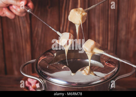 La fondue au fromage Banque D'Images