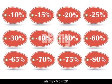 Vecteur de conception du marketing en ligne de l'étiquette avec l'intérieur de pourcentage Illustration de Vecteur