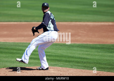 Félix Hernández lanzador de los Seatlle navigateurs en el campo de entrenamiento Peoria Sports Complex Foto : Alejandro van Schermbeek. 13/3/13 Banque D'Images