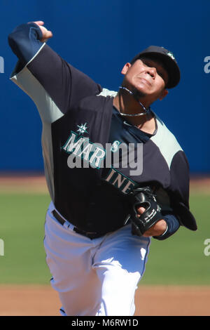 Félix Hernández lanzador de los Seatlle navigateurs en el campo de entrenamiento Peoria Sports Complex Foto : Alejandro van Schermbeek. 13/3/13 Banque D'Images