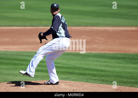 Félix Hernández lanzador de los Seatlle navigateurs en el campo de entrenamiento Peoria Sports Complex Foto : Alejandro van Schermbeek. 13/3/13 Banque D'Images