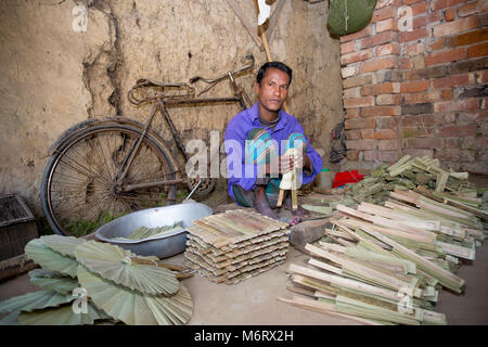 Ventilateur Palmyrah Taal (pata'r Pakha). Banque D'Images