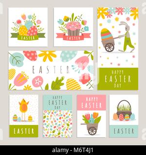 Jeu de cartes sur le thème de Pâques Illustration de Vecteur