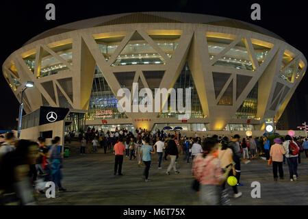 Cour de diamants (centre court) de nuit à l'Open de tennis de Chine à Beijing, octobre 2016 Banque D'Images