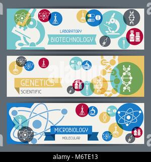 Soins de santé et médicaux des bannières horizontales Illustration de Vecteur