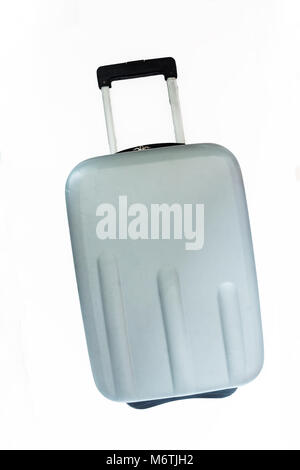 Une valise isolé sur fond blanc. Valise en polycarbonate isolé sur blanc. Valise blanche Banque D'Images
