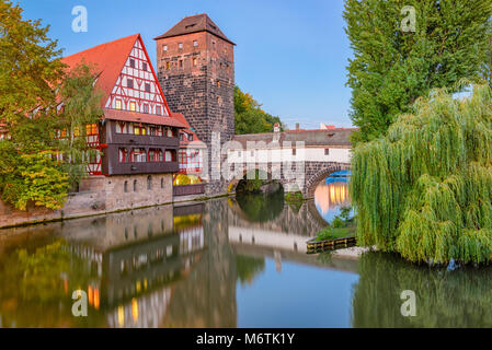 Nuremberg, Allemagne à Hangman's Bridge. Banque D'Images