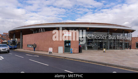 Nouveau Chester Bus Exchange. station de bus. Banque D'Images