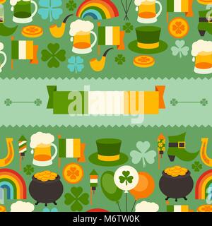 Saint Patrick's Day seamless pattern Illustration de Vecteur