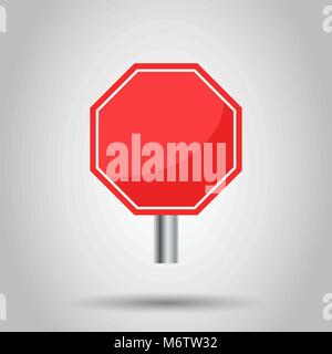 Blank stop rouge icône vecteur. Symbole de danger vide vector illustration. Illustration de Vecteur