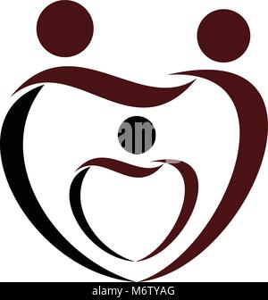 Soins de la famille modèle de conception de logo Vector Illustration de Vecteur