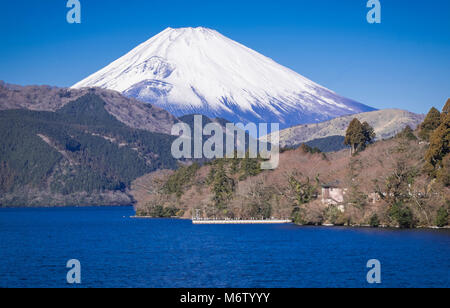 Vue du mont Fuji depuis le lac Ashi, Japon Banque D'Images