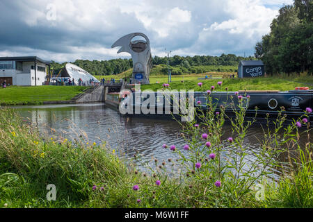 Roue de Falkirk, ascenseur à bateaux Forth et Clyde Canal Canal répond à Uniuon, Falkirk, Ecosse Banque D'Images