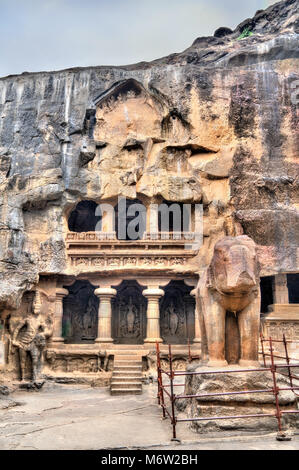 Le temple Kailasa grottes d'Ellora dans 16, complexe. Site du patrimoine mondial de l'Unesco dans le Maharashtra, Inde Banque D'Images