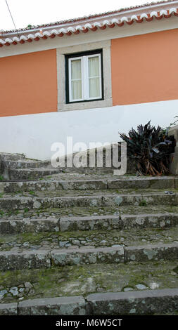 Détail d'un escalier et d'un ancien bâtiment, Sintra, Portugal Banque D'Images