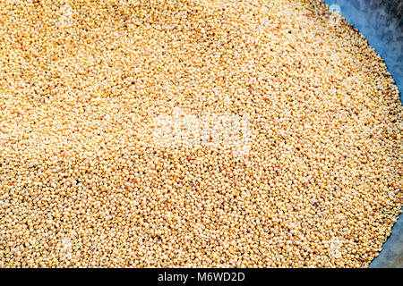 Contexte de nombreuses graines de soja séchées Banque D'Images