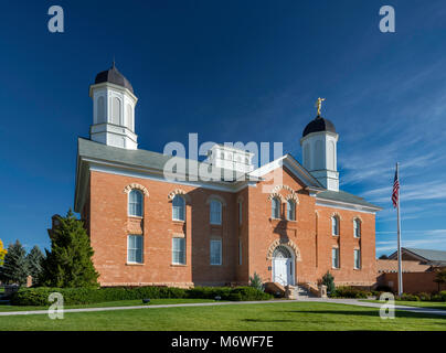 LDS temple, église des Mormons, Vernal, Utah, USA Banque D'Images