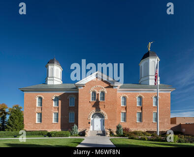 LDS temple, église des Mormons, Vernal, Utah, USA Banque D'Images