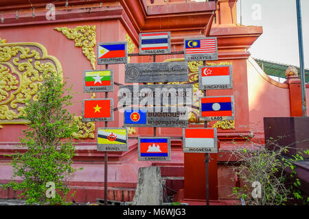 Place sur le Mékong, à la frontière de trois pays - Thaïlande, Birmanie et Laos. Le triangle doré. Banque D'Images