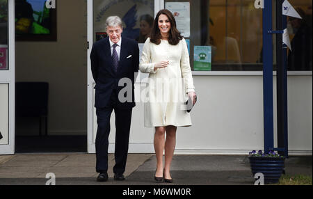 La duchesse de Cambridge Kate Middleton chez Pegasus School Oxford. Richard Cave 06.03.18 Banque D'Images