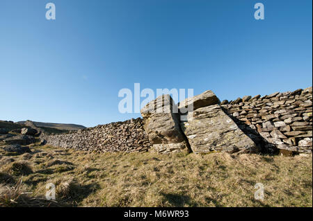 Grand parc naturel de la grauwacke silurien avec mur de pierre construit autour d'elle,Austwick erratiques Norber Banque D'Images