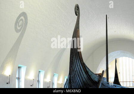 Navire Oseberg. Réalisés en bois de chêne. 9e siècle. Détail. Viking Ship Museum. Oslo. La Norvège. Banque D'Images