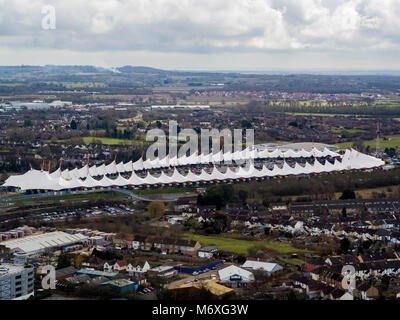 Vue aérienne de Mc Arthur Glen designer outler- Ashford, Kent, UK Banque D'Images