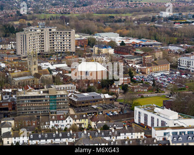 Vue aérienne de l'Ashford, Kent, UK Banque D'Images