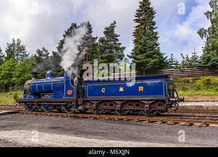 Caledonian Railway 0-6-0 C.R. N° 828 à la Boat of Garten juste vapeur Juillet 2010 à Boat of Garten Highland Speyside Ecosse UK Banque D'Images