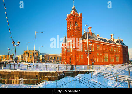 Pier Head Building, la baie de Cardiff, Pays de Galles, Royaume-Uni Banque D'Images