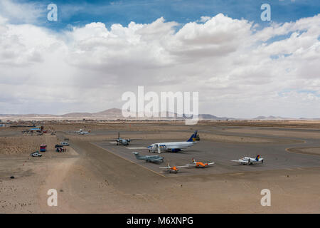 Aireal vue sur avions à l'aéroport d'Uyuni Banque D'Images