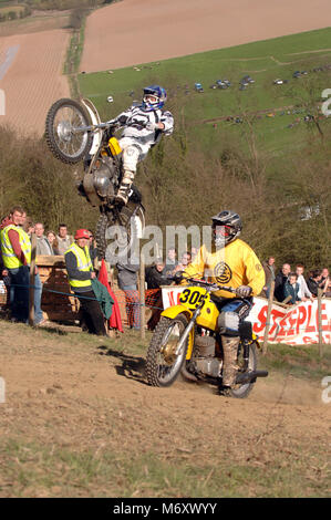 Le roi de la colline de course de motocross vintage à Worcester Angleterre 17 Avril 2006 Banque D'Images