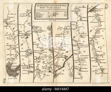 Lewisham Londres Ashford Maidstone East Malling Hythe SENEX # 20 Feuille de route 1719 Banque D'Images