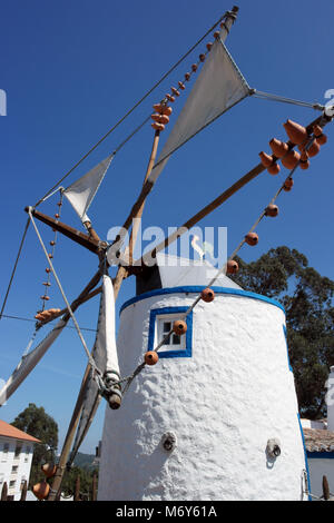 Détail d'un moulin à vent, Sobreiro, Portugal Banque D'Images