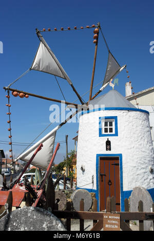 Détail d'un moulin à vent, Sobreiro, Portugal Banque D'Images